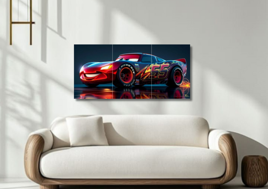 Lightning Car Poster // split poster // A4 and A3