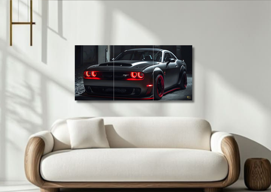 Black Beast Car Poster // split poster // A4 and A3