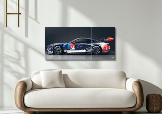 Blue Racer Car Poster // split poster // A4 and A3