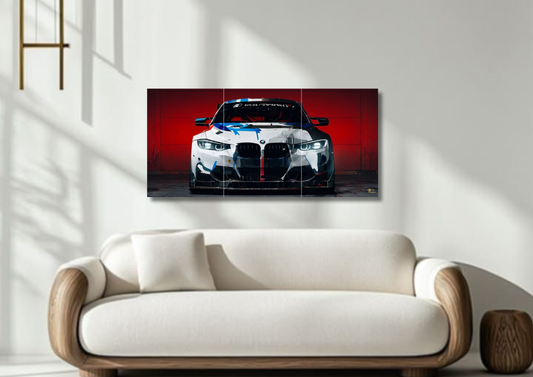 White Beast Car Poster // split poster // A4 and A3