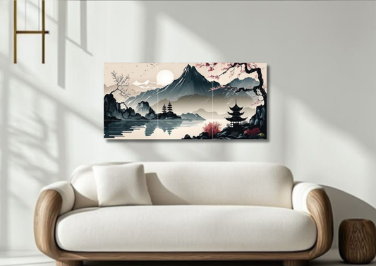 Japanese Landscape Poster // Split Poster // A4 and A3