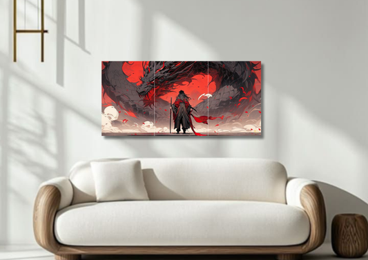 Anime Warrior Poster // Split Poster // A4 and A3