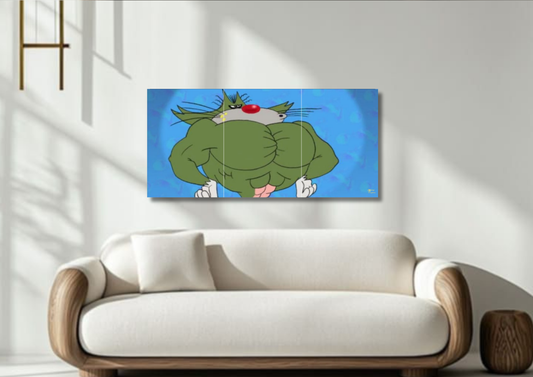 Cartoon Muscle Frog Poster // Split Poster // A4 and A3