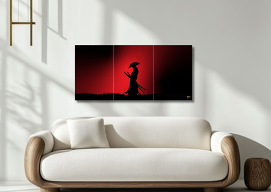 Samurai Red Poster // Split Poster // A4 and A3