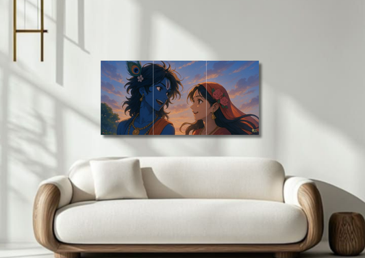 Radha Krishna Love Poster // Split Poster // A4 and A3