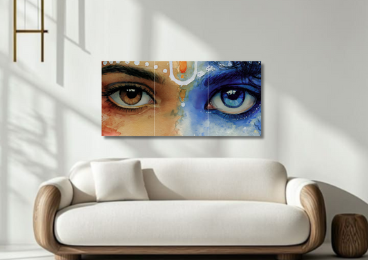 Krishna Radha Eyes Poster // Split Poster // A4 and A3