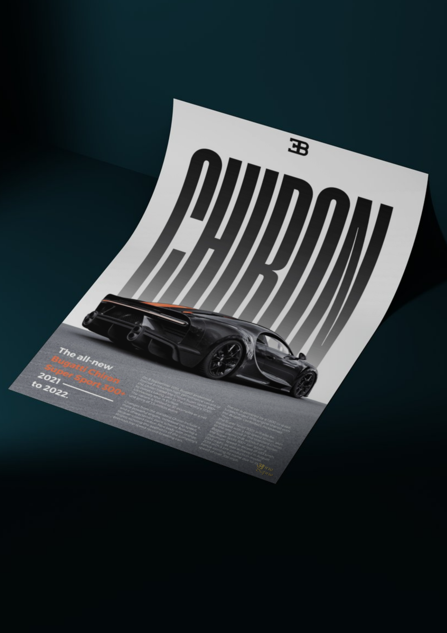 Bugati chiron // poster // a4 and a3