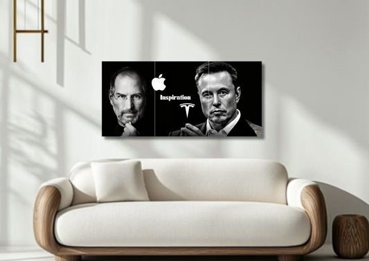 Steve Jobs & Elon Musk Poster // Split Poster // A4 and A3
