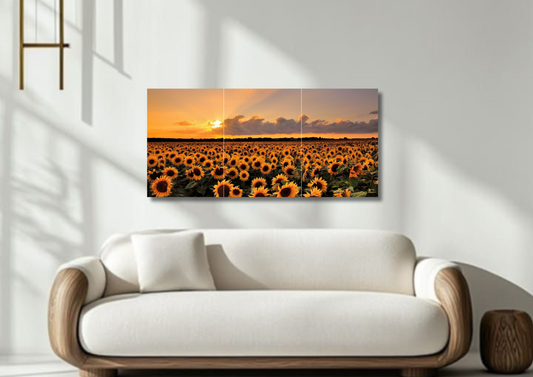 Sunflower Sunset Poster // Split Poster // A4 and A3