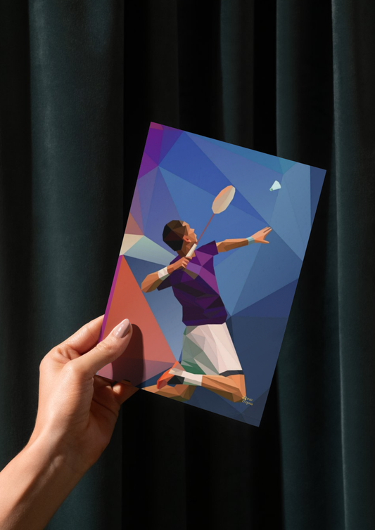 Badminton player wall // poster // a4 and a3