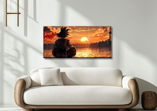 Goku in Sunset // split poster // a4 and a3