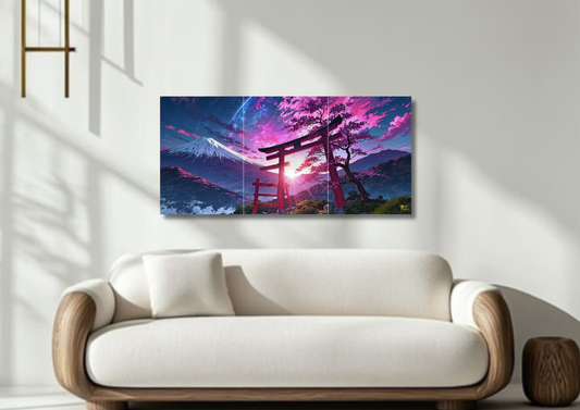 Japanese Torii Gate & Mount Fuji // Split Poster // a4 and a3