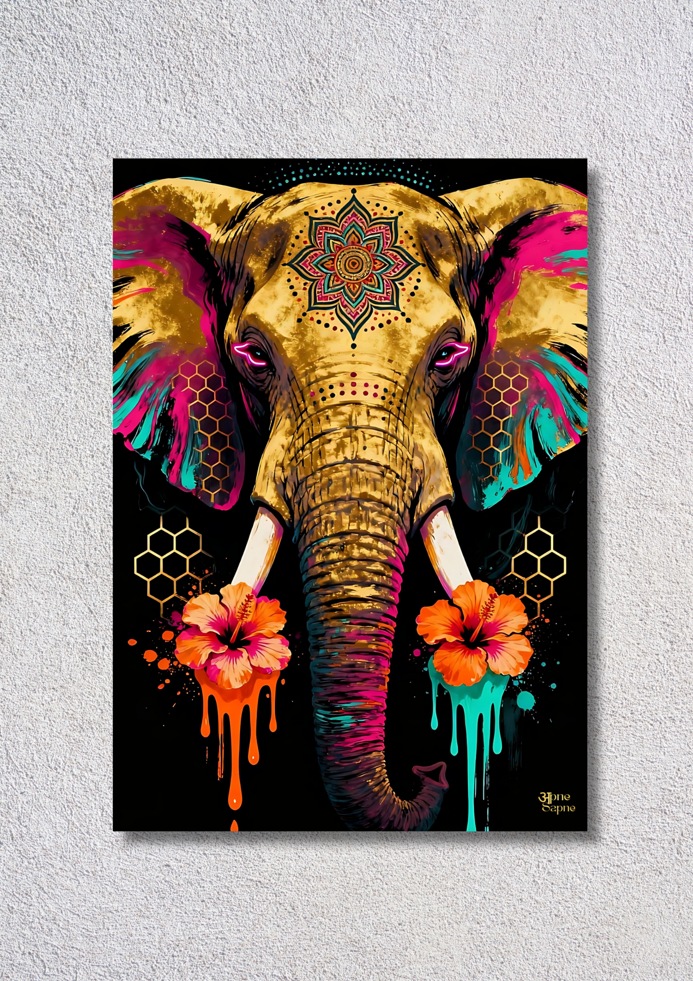 Elephant Multicolour // poster // a4 and a3