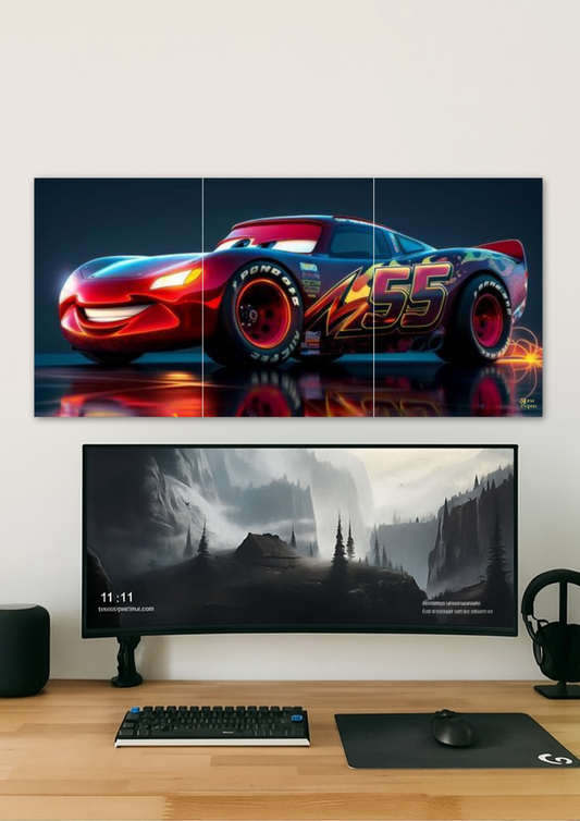 Lightning Car Poster // split poster // A4 and A3