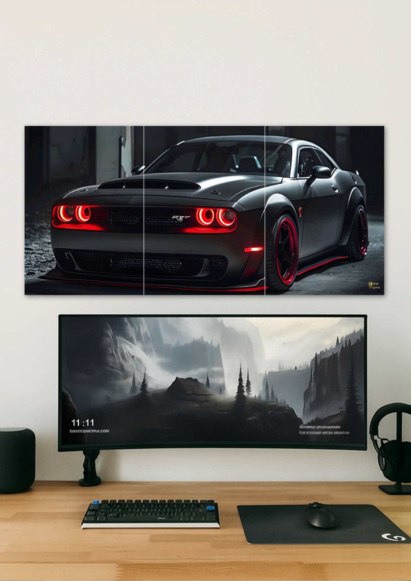 Black Beast Car Poster // split poster // A4 and A3