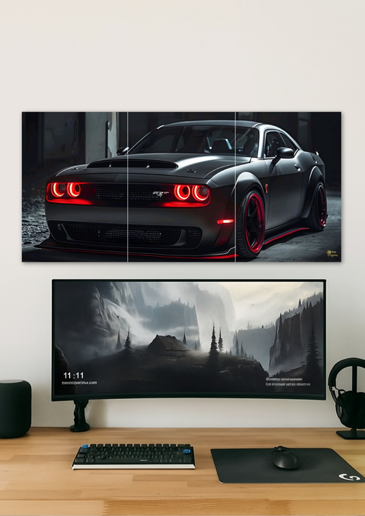 Black Beast Car Poster // split poster // A4 and A3