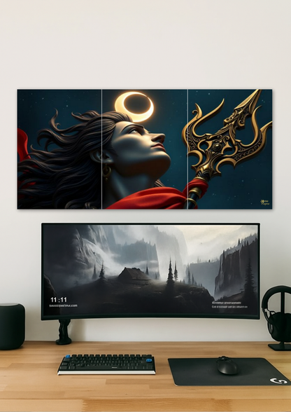 Lord Shiva With Trishul // split poster // a4 and a3