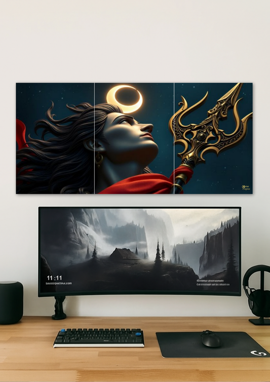 Lord Shiva With Trishul // split poster // a4 and a3
