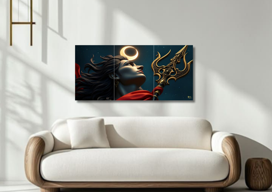 Lord Shiva With Trishul // split poster // a4 and a3