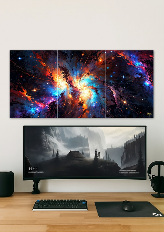 Galaxy Explosion Poster // Split Poster // A4 and A3