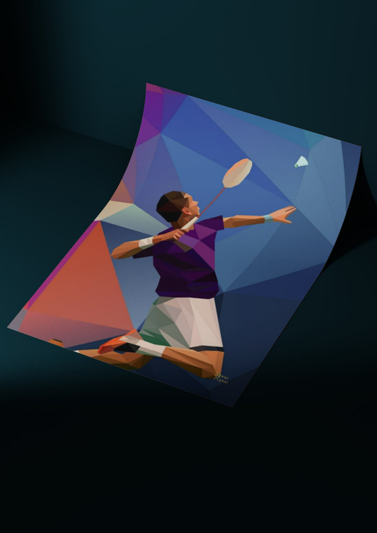 Badminton player wall // poster // a4 and a3