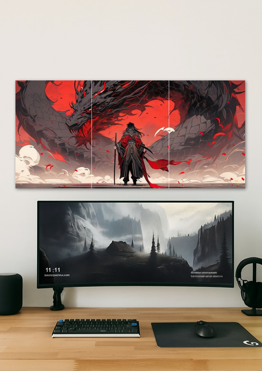 Anime Warrior Poster // Split Poster // A4 and A3