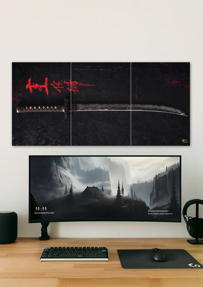 Samurai Sword Poster // Split Poster // A4 and A3