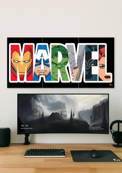 Marvel Superheroes Poster // Split Poster // A4 and A3