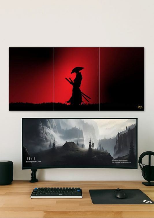 Samurai Red Poster // Split Poster // A4 and A3