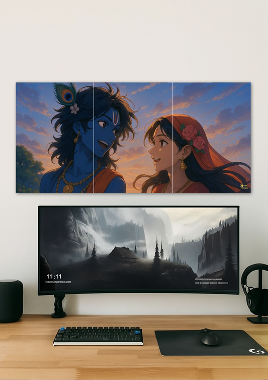 Radha Krishna Love Poster // Split Poster // A4 and A3