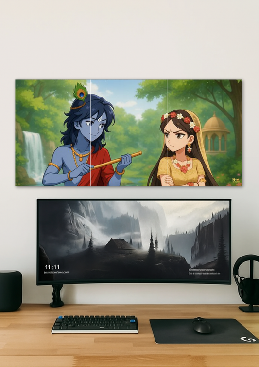 Krishna Radha Poster // Split Poster // A4 and A3