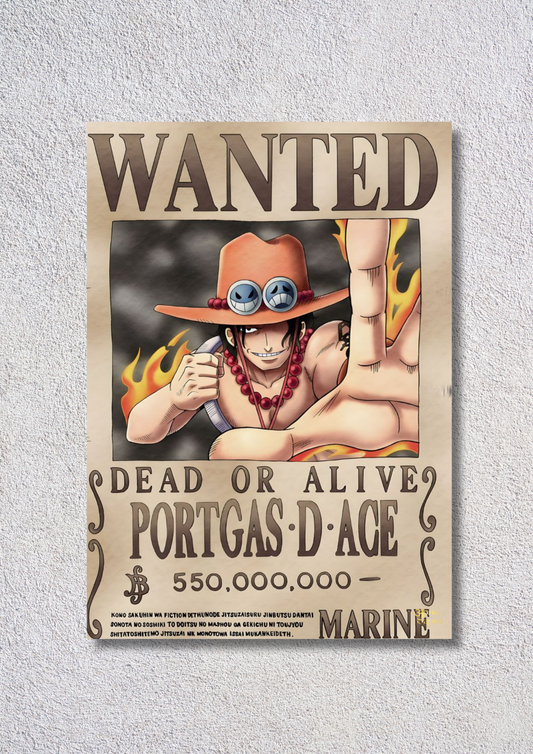Wanted PORTGAS-D-ACE // poster // a4 and a3