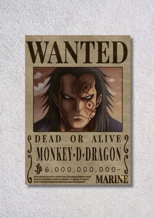 Wanted MONKEY-D-DRAGON // poster // a4 and a3