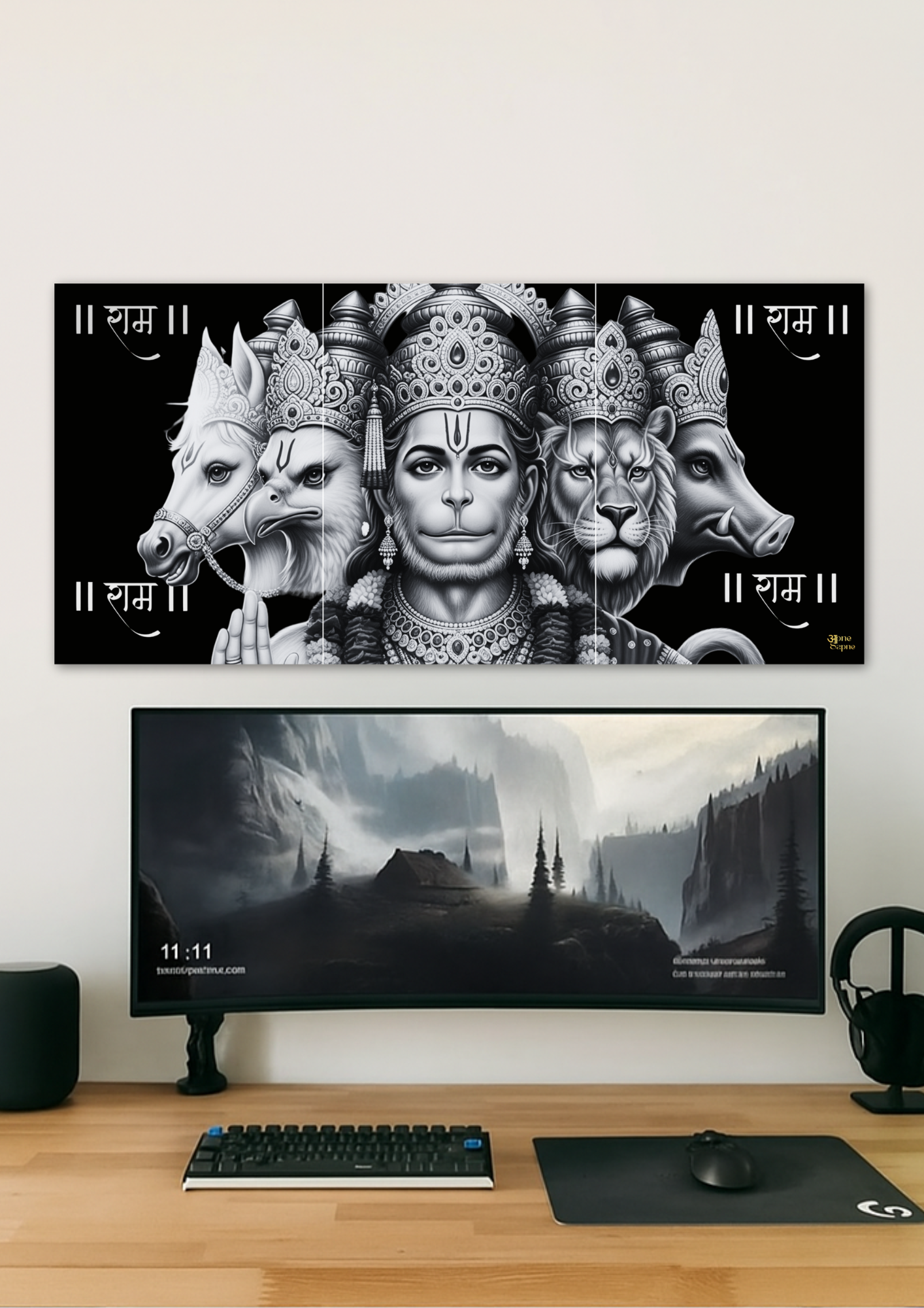 Panch Mukhi Hanuman // Split Poster // A4 and A3