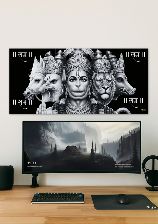Panch Mukhi Hanuman // Split Poster // A4 and A3