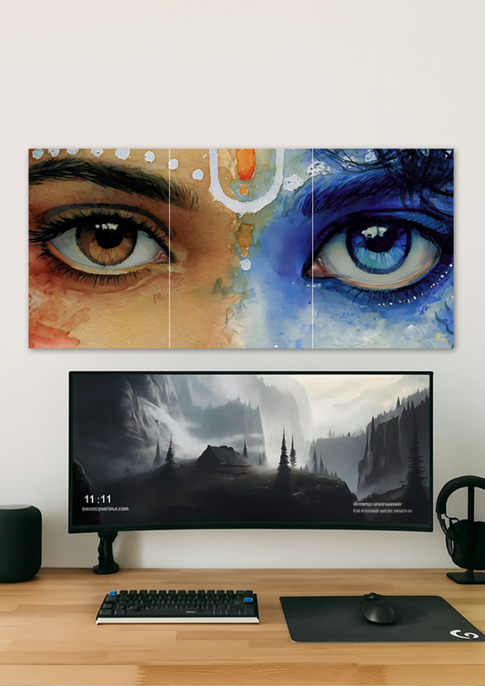 Krishna Radha Eyes Poster // Split Poster // A4 and A3