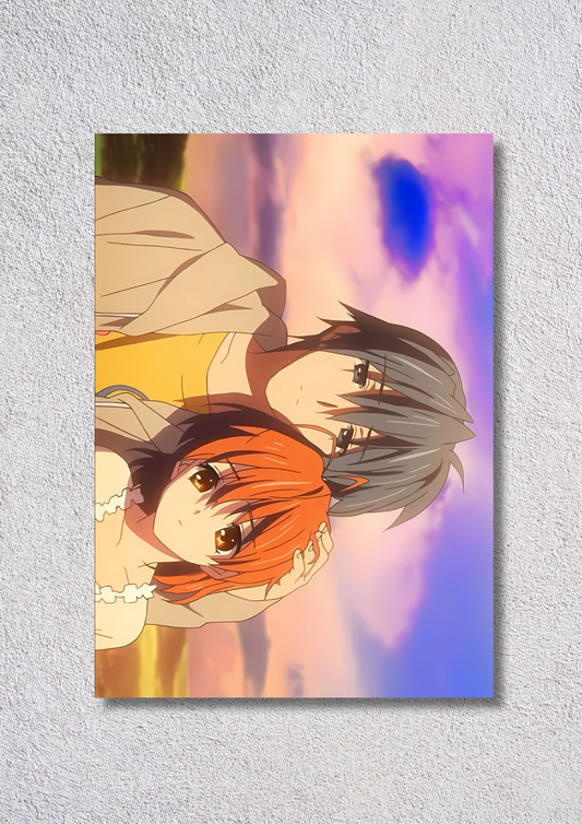 Romantic Sunset Anime Couple // poster // a4 and a3