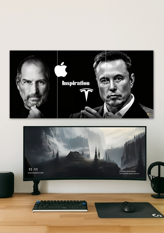 Steve Jobs & Elon Musk Poster // Split Poster // A4 and A3