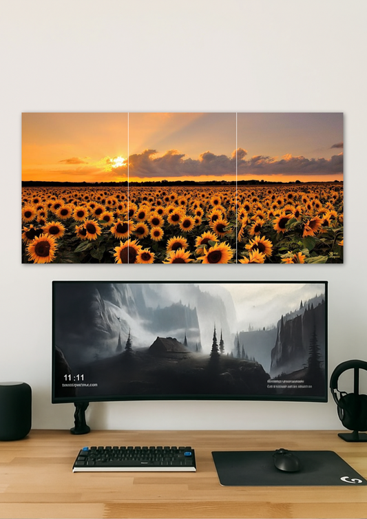 Sunflower Sunset Poster // Split Poster // A4 and A3