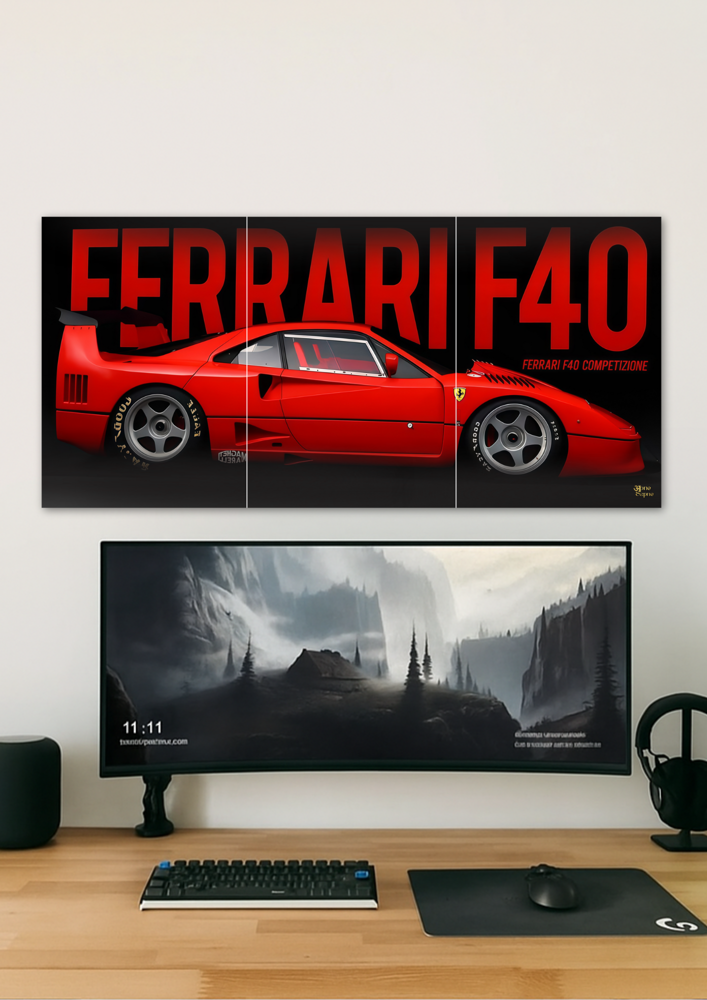 Ferrari F40 Wall // poster // a4 and a3