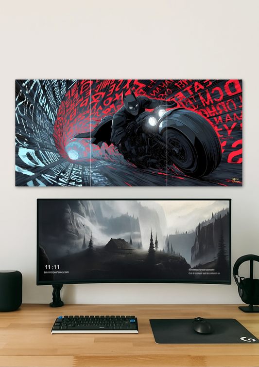 Batman Riding // split poster // a4 and a3