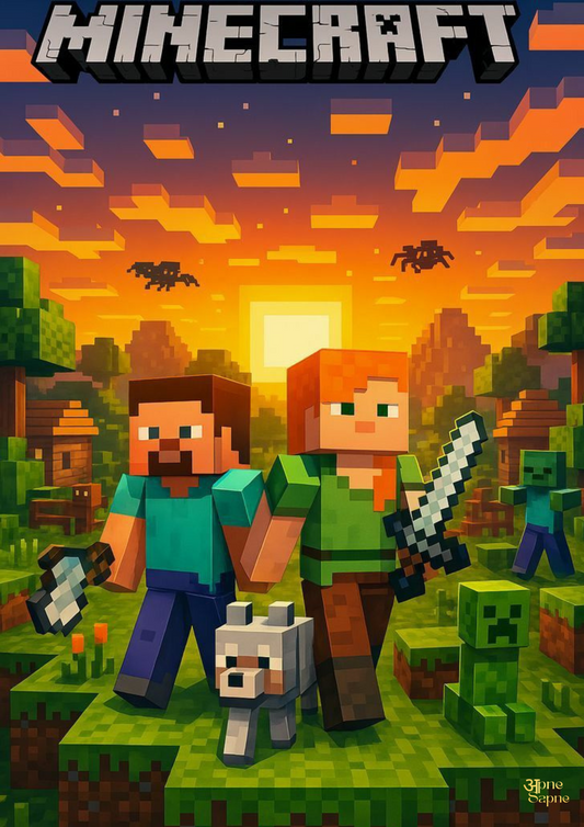 Minecraft Landscape // Poster // A4 and A3