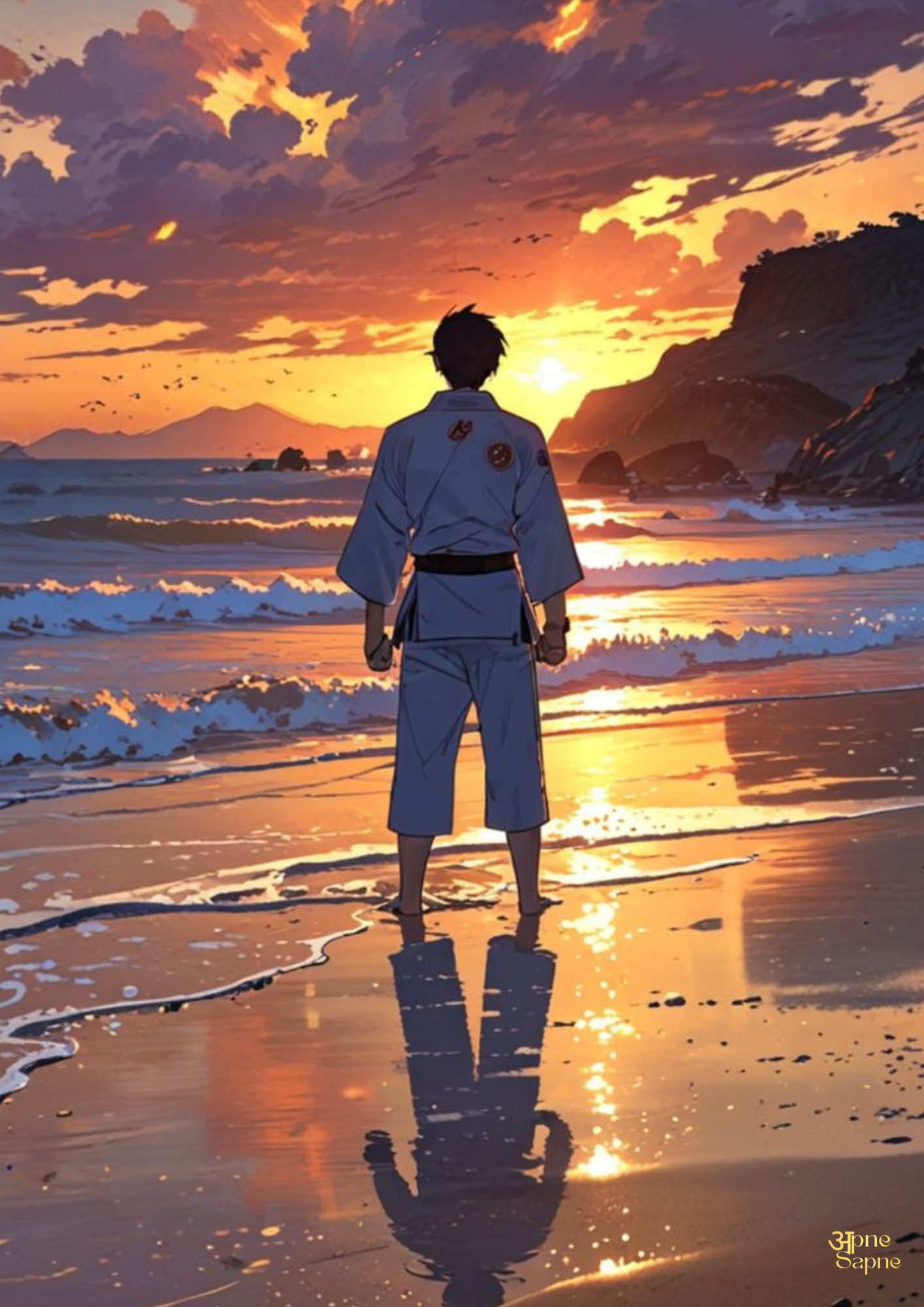 Beach Sunset Man // Poster // A4 and A3