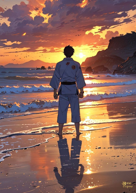 Beach Sunset Man // Poster // A4 and A3