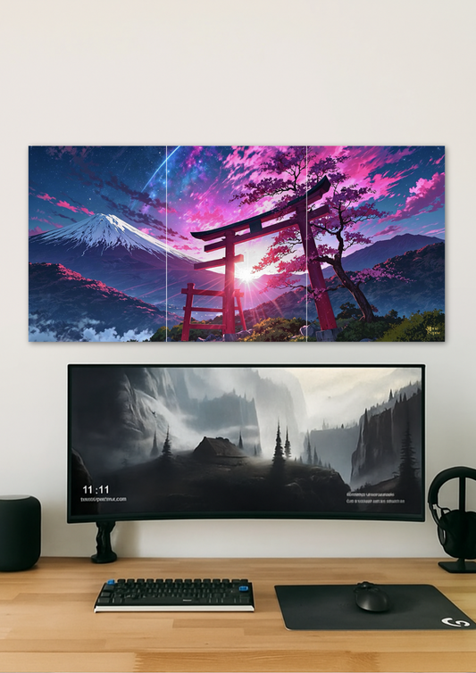 Japanese Torii Gate & Mount Fuji // Split Poster // a4 and a3