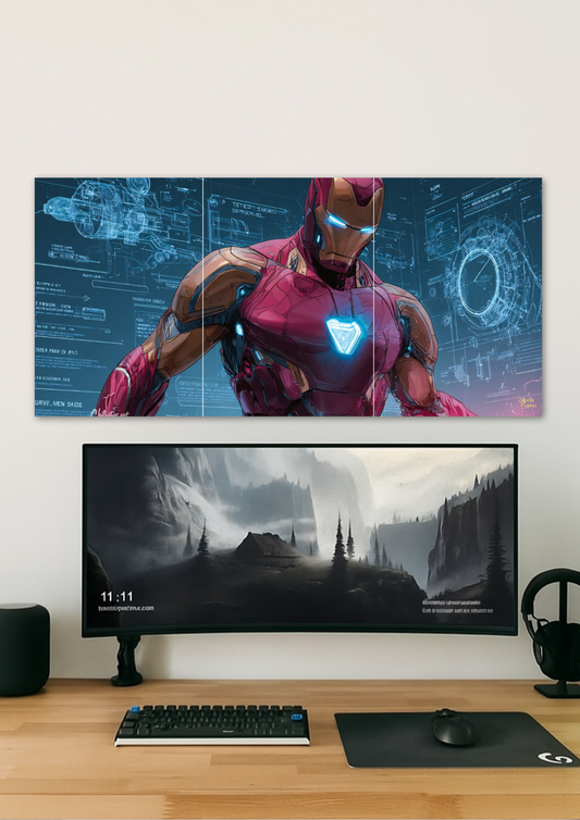 Iron Man Mask Close-up // Split Poster // A4 and A3