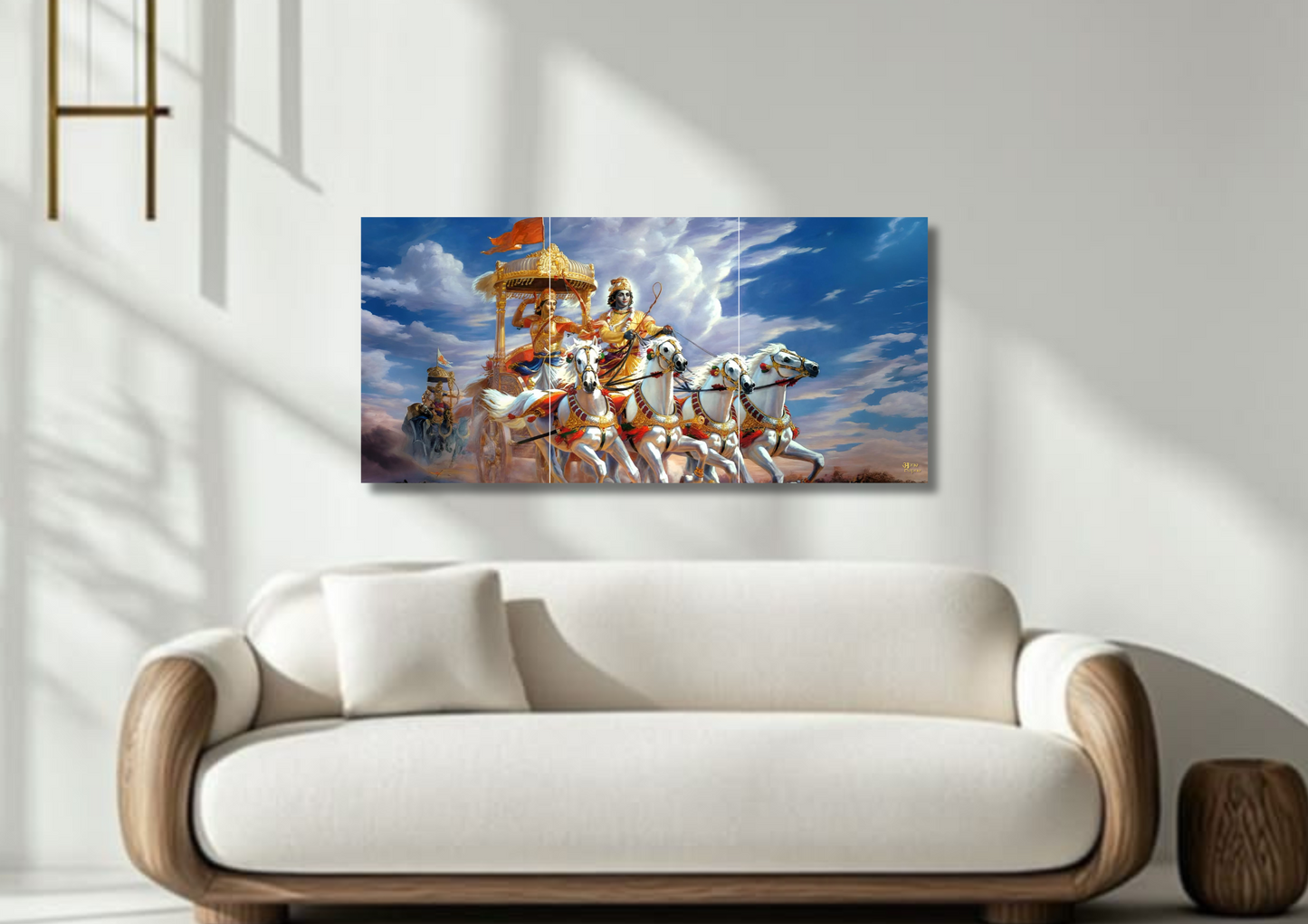 Lord Krishna and Arjuna Mahabharata Chariot // poster // a4 and a3
