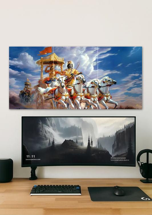 Lord Krishna and Arjuna Mahabharata Chariot // poster // a4 and a3