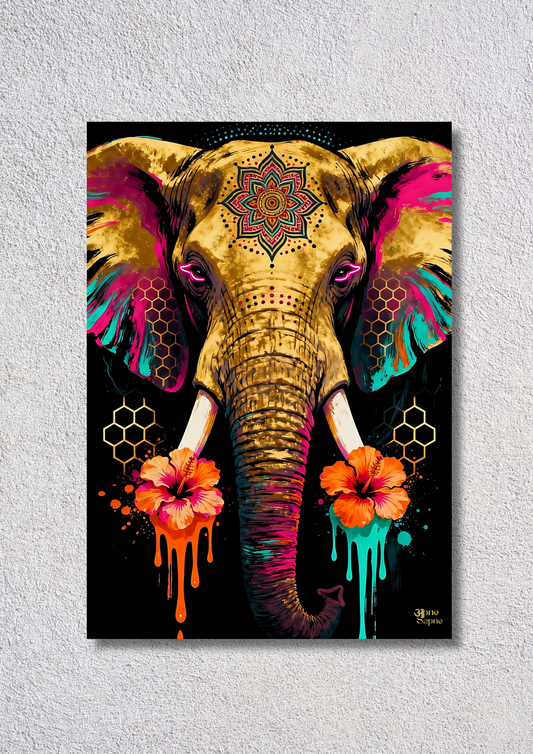 Elephant Multicolour // poster // a4 and a3